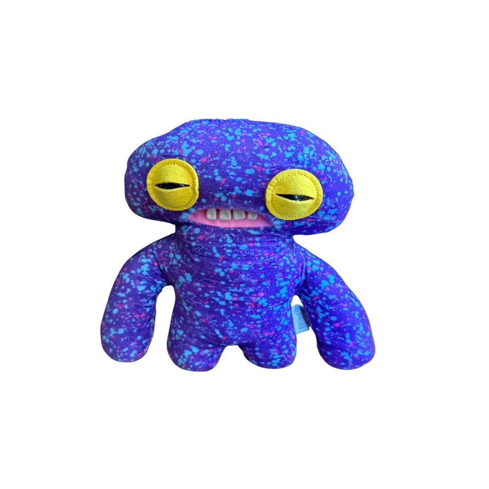 Zuru Fuggler Funny Ugly Monster Plush Purple Splatter Yellow Eyes 9 Inch